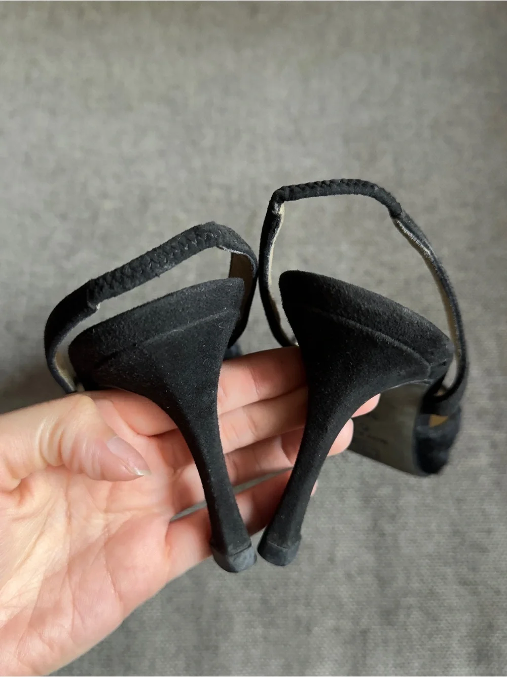 Vintage Chanel black pony hair slingback heels